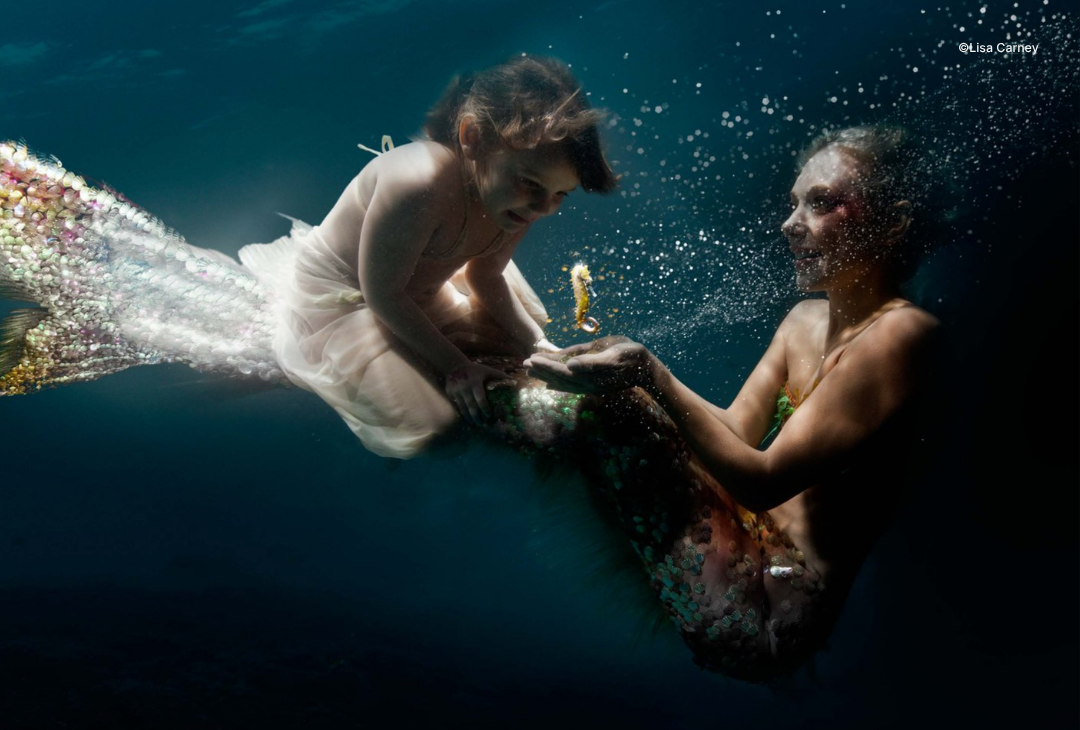 Underwater fantasy photography composite showing advanced photo manipulation techniques