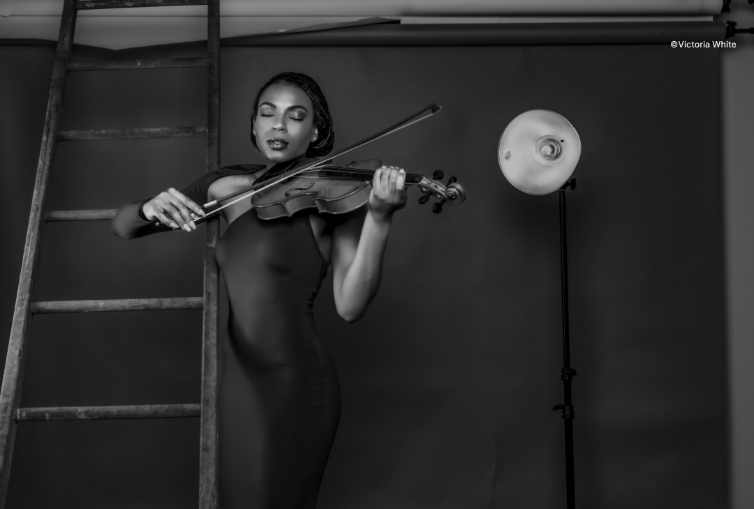 Fine art black and white portrait photography in a studio setting
